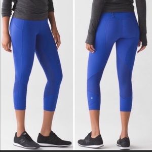 Lululemon Pace Rival Crop Leggings in Sapphire Blue